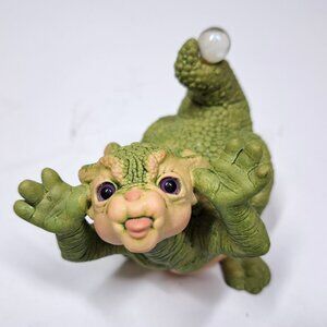 Dragon Keep RAZZ Figurine Swarovski Crystal Ball Marty Sculptures 90s Vtg 5110